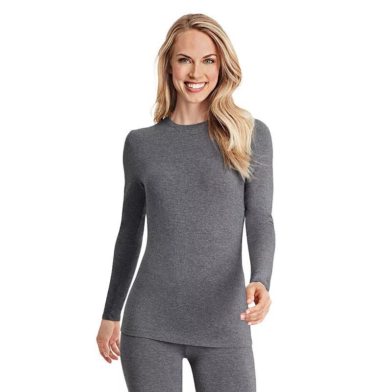 Womens Cuddl Duds Softwear with Stretch Long Sleeve Top Grey Heather Product Image