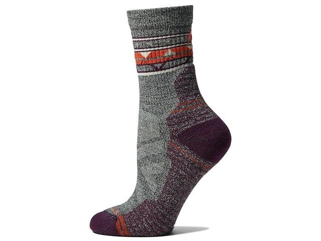 Smartwool Performance Hike Light Cushion Ethno Graphic Mid Crew (Ash/Charcoal) Women's Crew Cut Socks Shoes Product Image