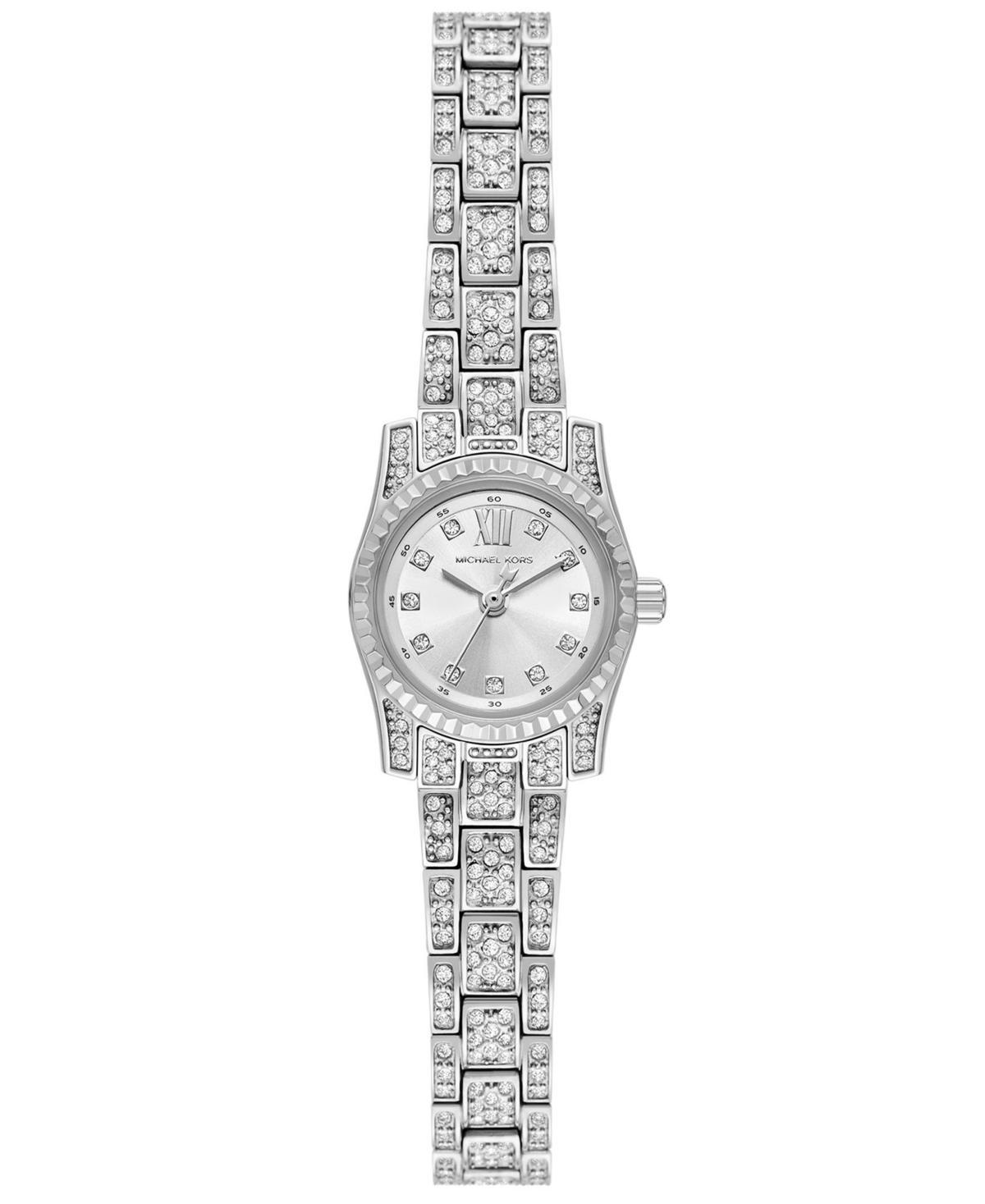 Michael Kors Womens Lexington Three-Hand Silver-Tone Stainless Steel Watch 19mm - Silver-Tone Product Image