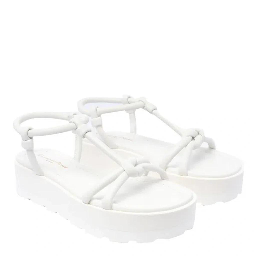 GIANVITO ROSSI White Marine Flat Sandals Product Image