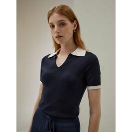 Timeless Mei Silk Knit Polo Product Image