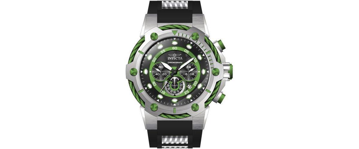 Invicta Mens 46365 Bolt Quartz Chronograph Black, Green Dial Watch - Green Product Image