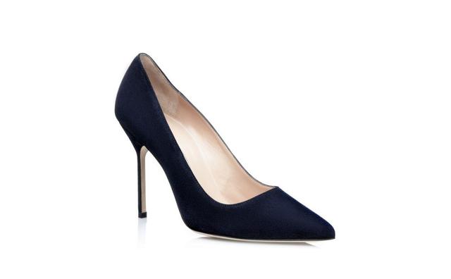 BB Navy Suede Pointed Toe Pumps Product Image