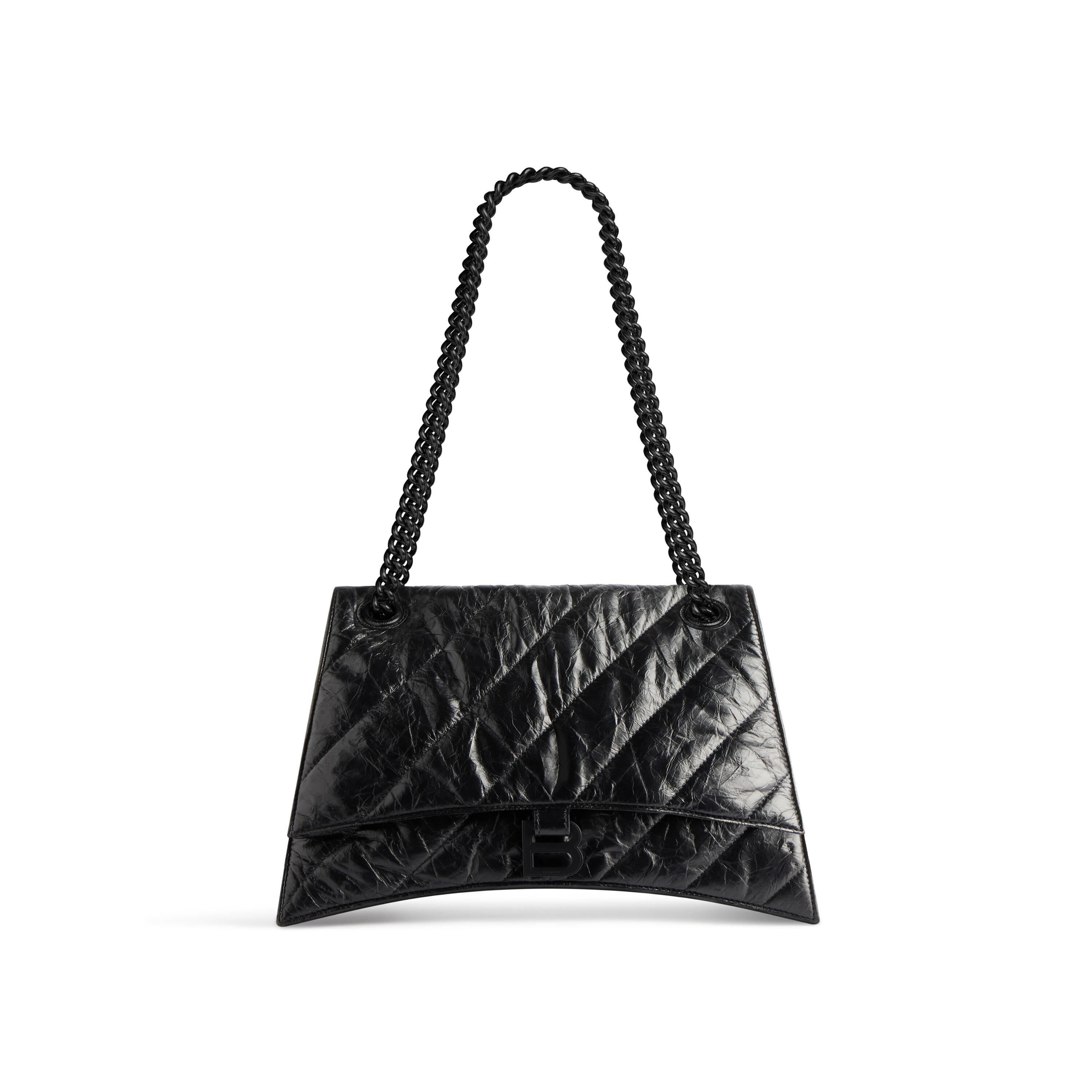 Women's Crush Medium Chain Bag Quilted  in Black Product Image