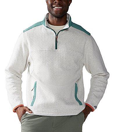 Chubbies Long Sleeve The Big Sur Quilted Quarter-Zip Heathered Jersey Pullover Product Image