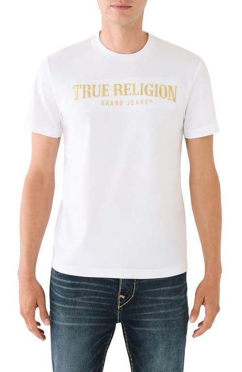 True Religion Brand Jeans Gold Arch Embroidered T-Shirt Product Image