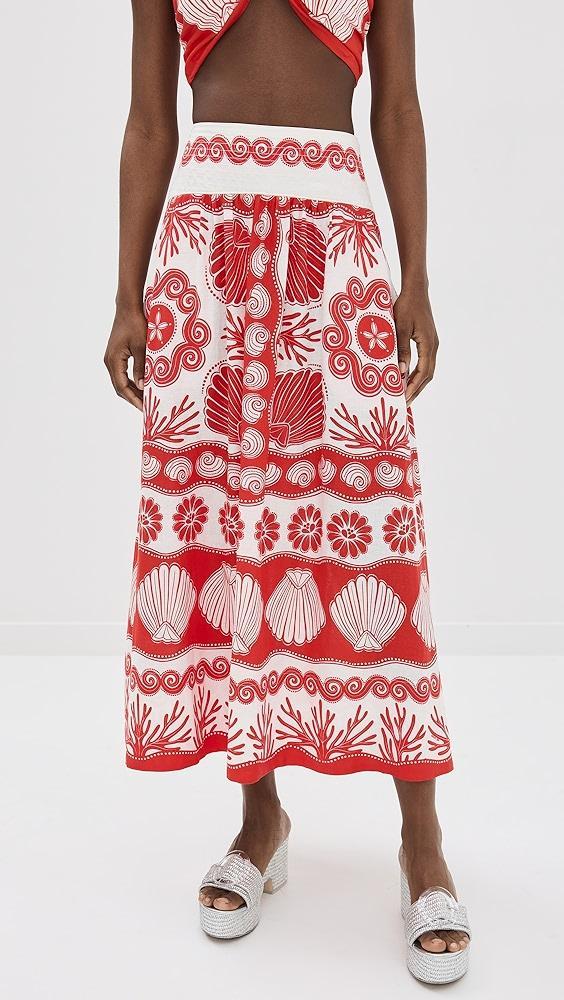 FARM Rio Ainika Shell Red Skirt | Shopbop Product Image