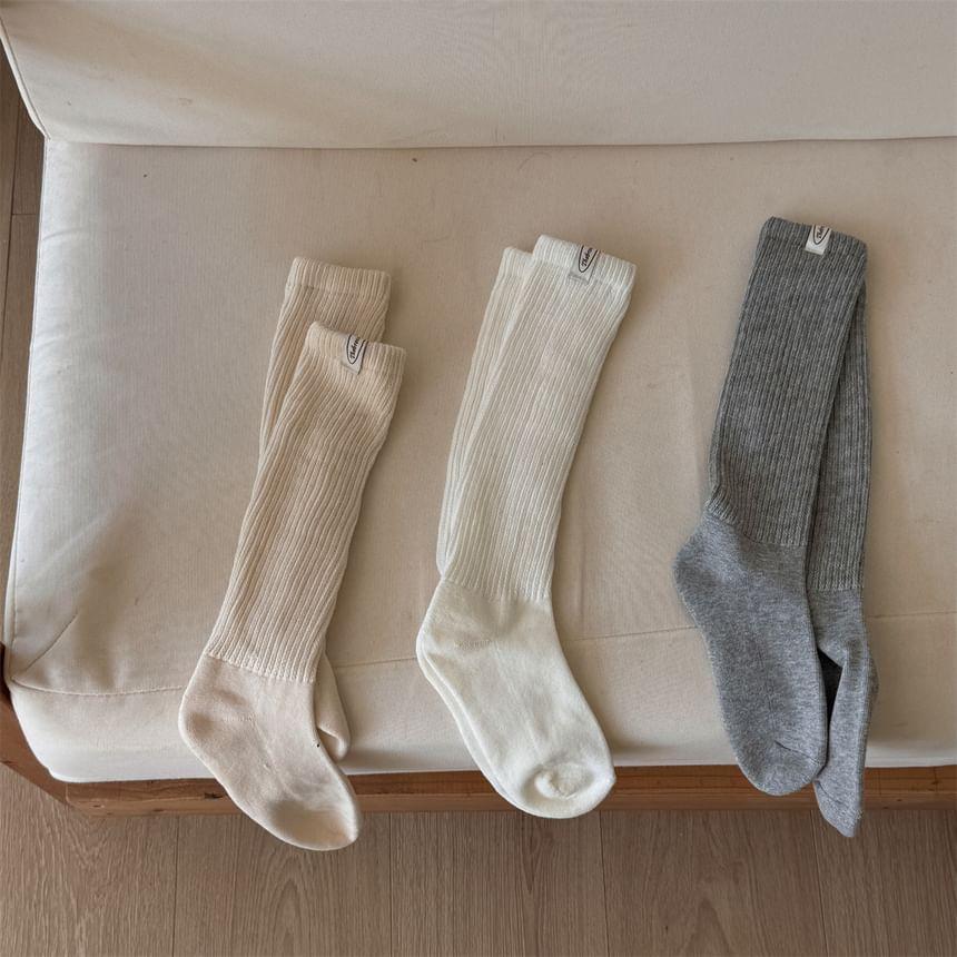 Plain Ribbed Crew Socks Product Image