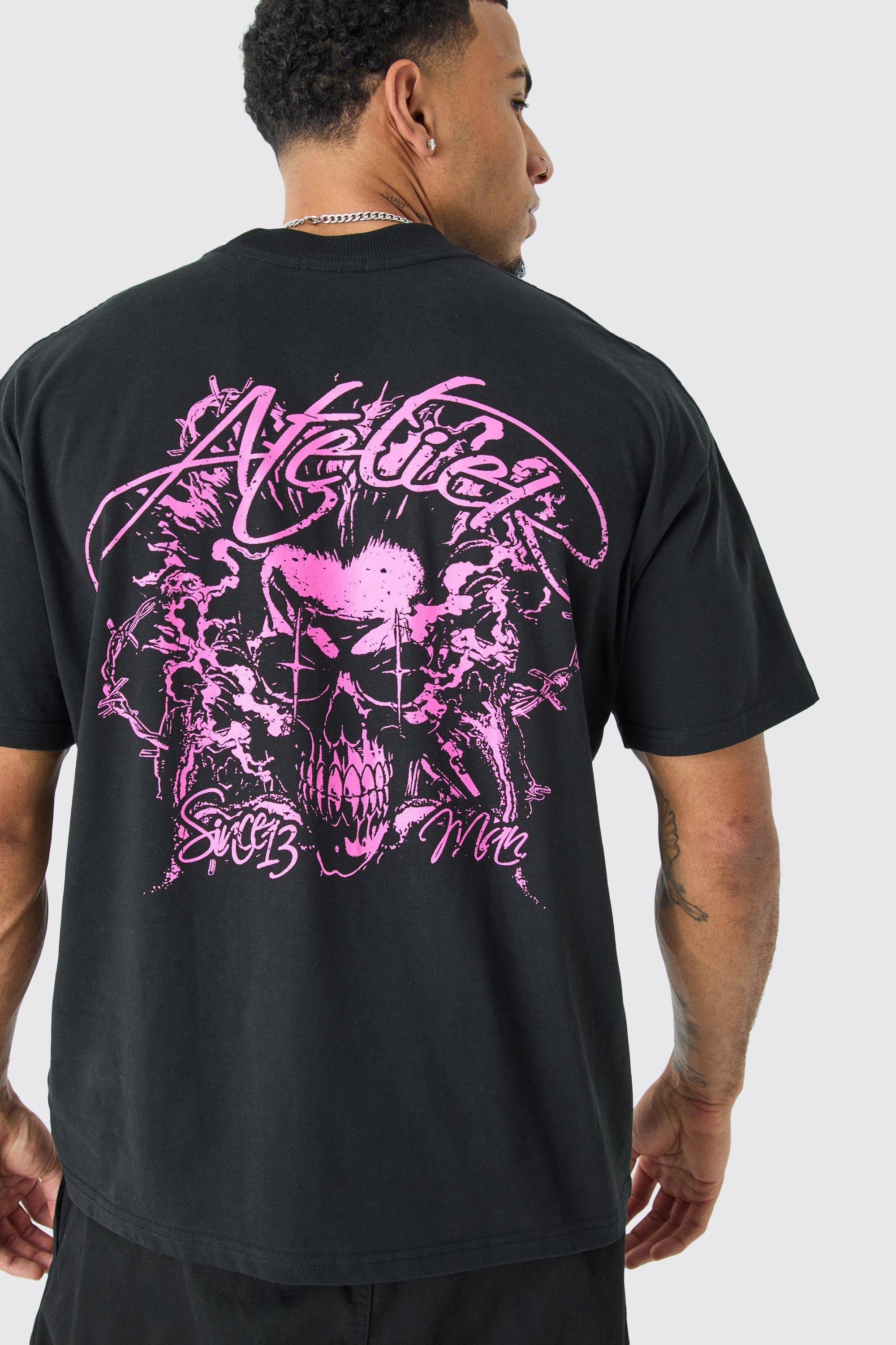 Oversized Heavyweight Skull Graphic T-shirt | boohooMAN USA Product Image