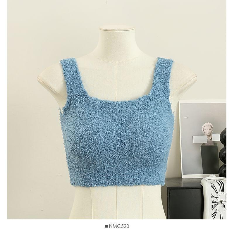 Plain Fleece Bra Top with Pad in 6 Colors Product Image