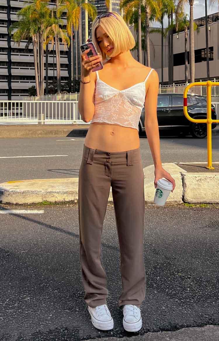 Vice Taupe Low Waist Pant Product Image