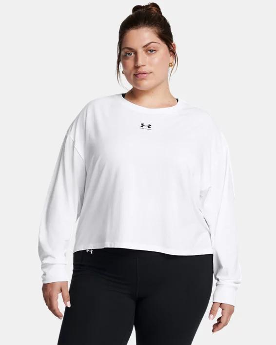 Under Armour Womens Active Campus Boxy Cropped Long-Sleeve T-Shirt Product Image