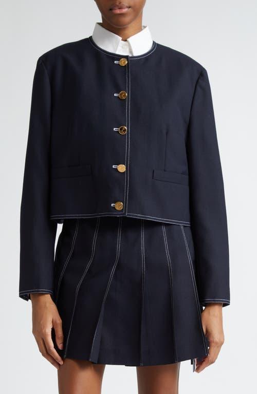 Thom Browne Boxy Crop Wool Jacket Product Image