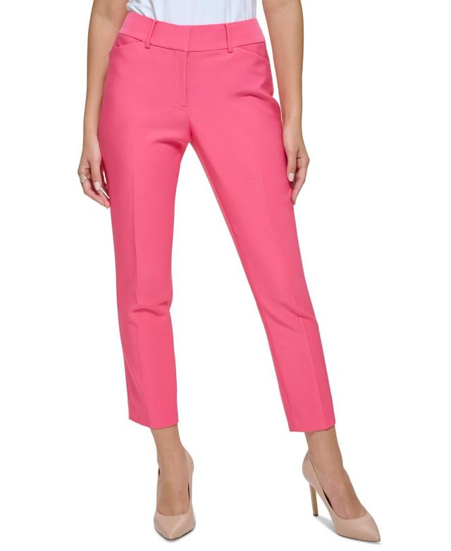 Tommy Hilfiger Womens Solid Cropped Trousers - Rosette Product Image