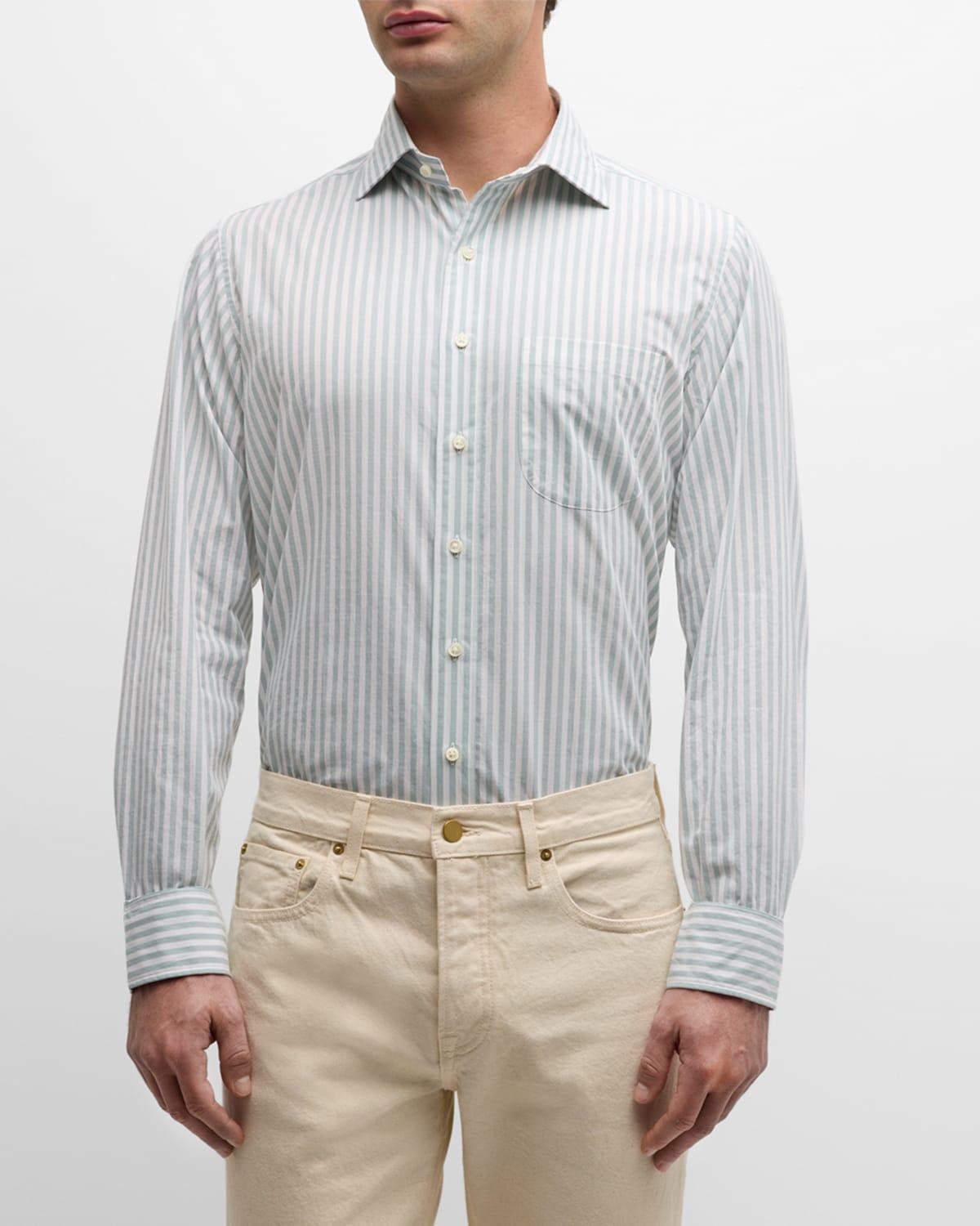 Mens Striped Chambray Sport Shirt Product Image