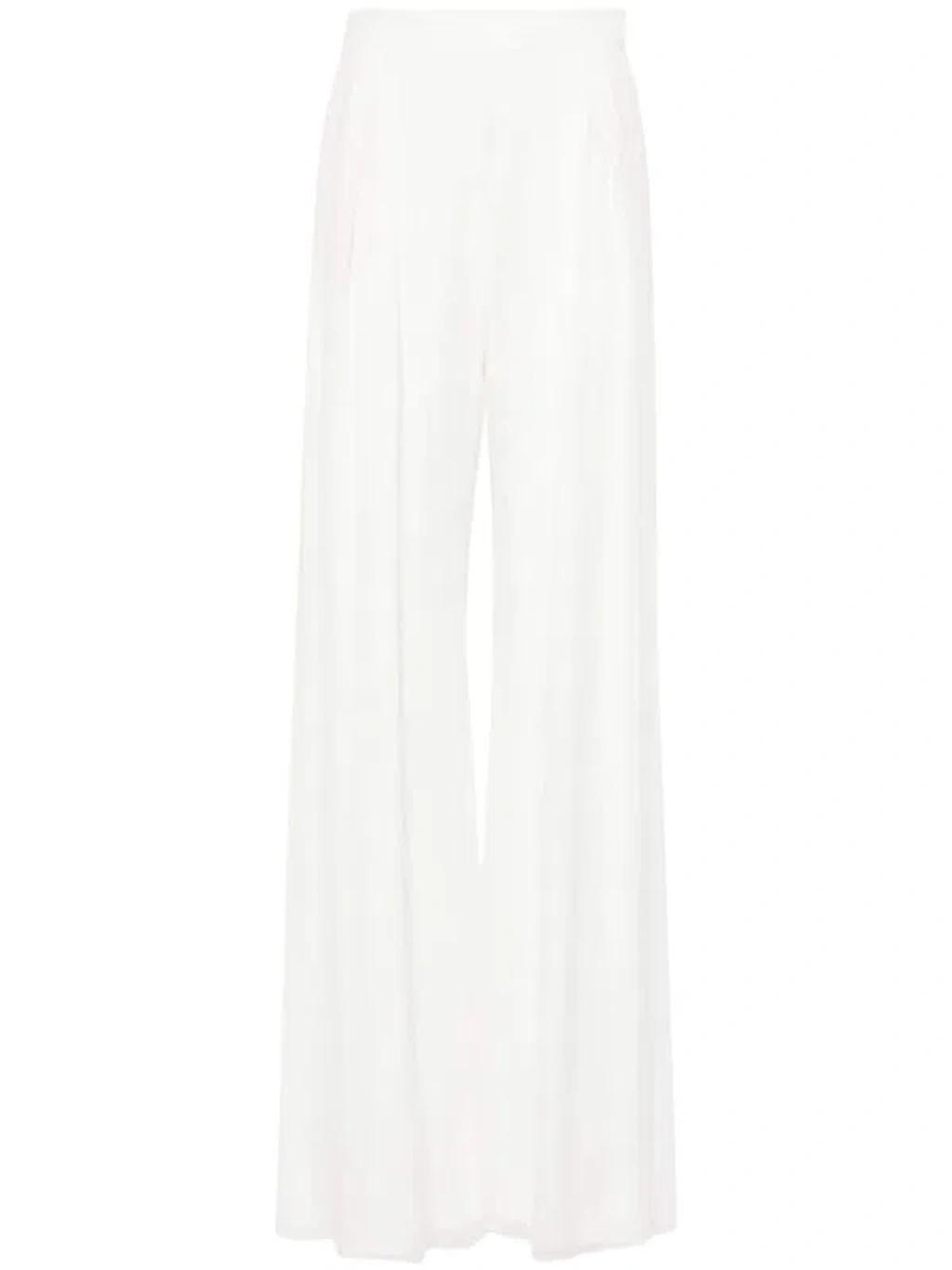 MAX MARA High-waist Silk Palazzo Trousers In White product image