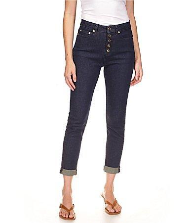 MICHAEL Michael Kors Skinny High Waisted Cropped Selma Jeans Product Image