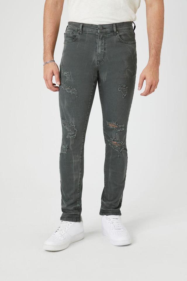 Distressed Mid-Rise Skinny Jeans | Forever 21 Product Image