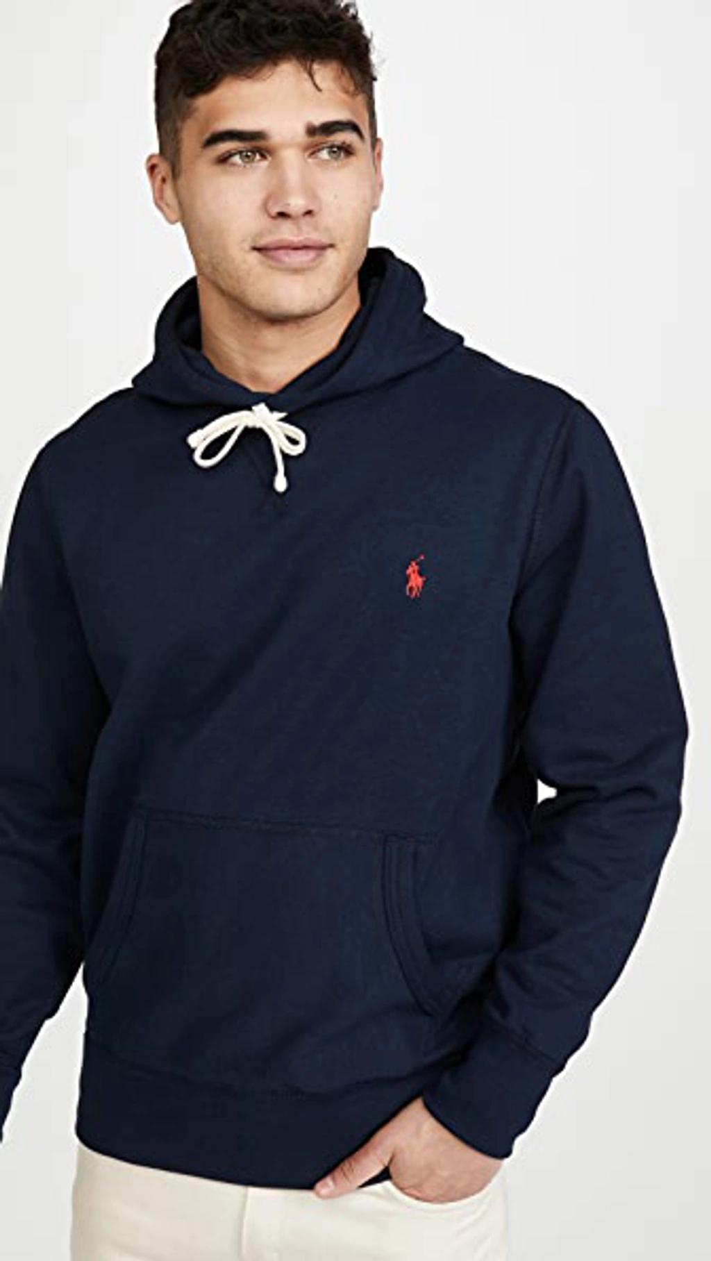 POLO RALPH LAUREN Long Sleeve Knit Fleece Hoodie In Navy Product Image