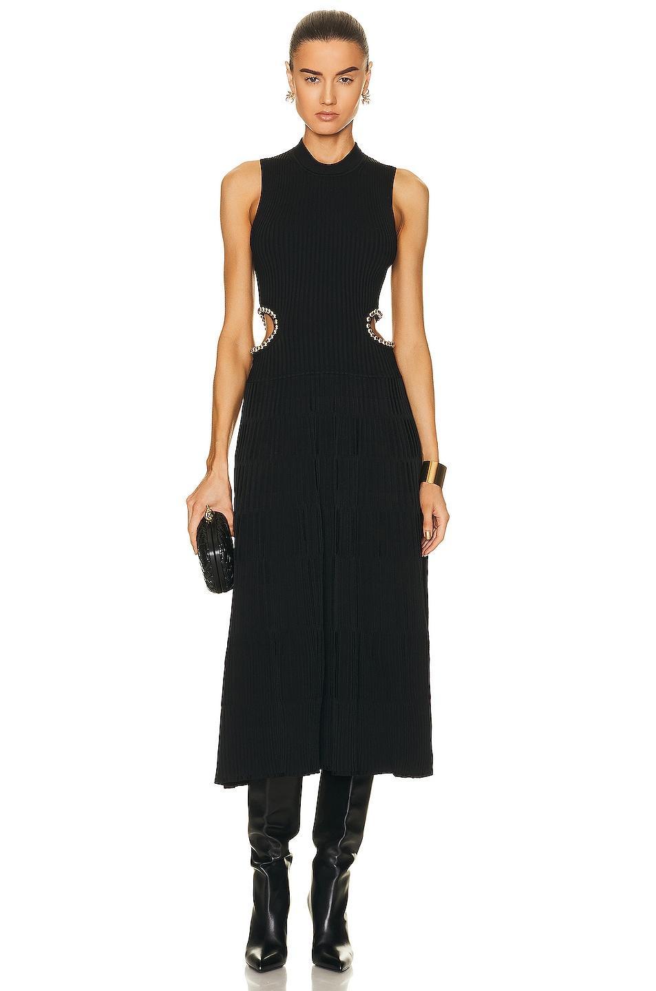 SIMKHAI Tommi Cut Out Mock Neck Midi Dress Black. (also in ). product image