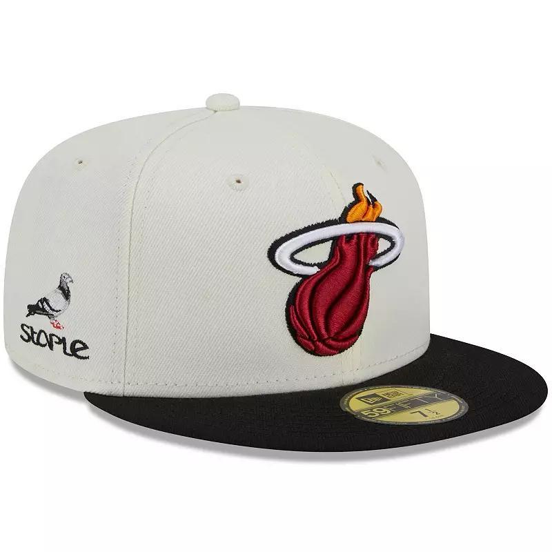 Mens New Era x Staple Cream/Black Miami Heat NBA x Staple Two-Tone 59FIFTY Fitted Hat Product Image