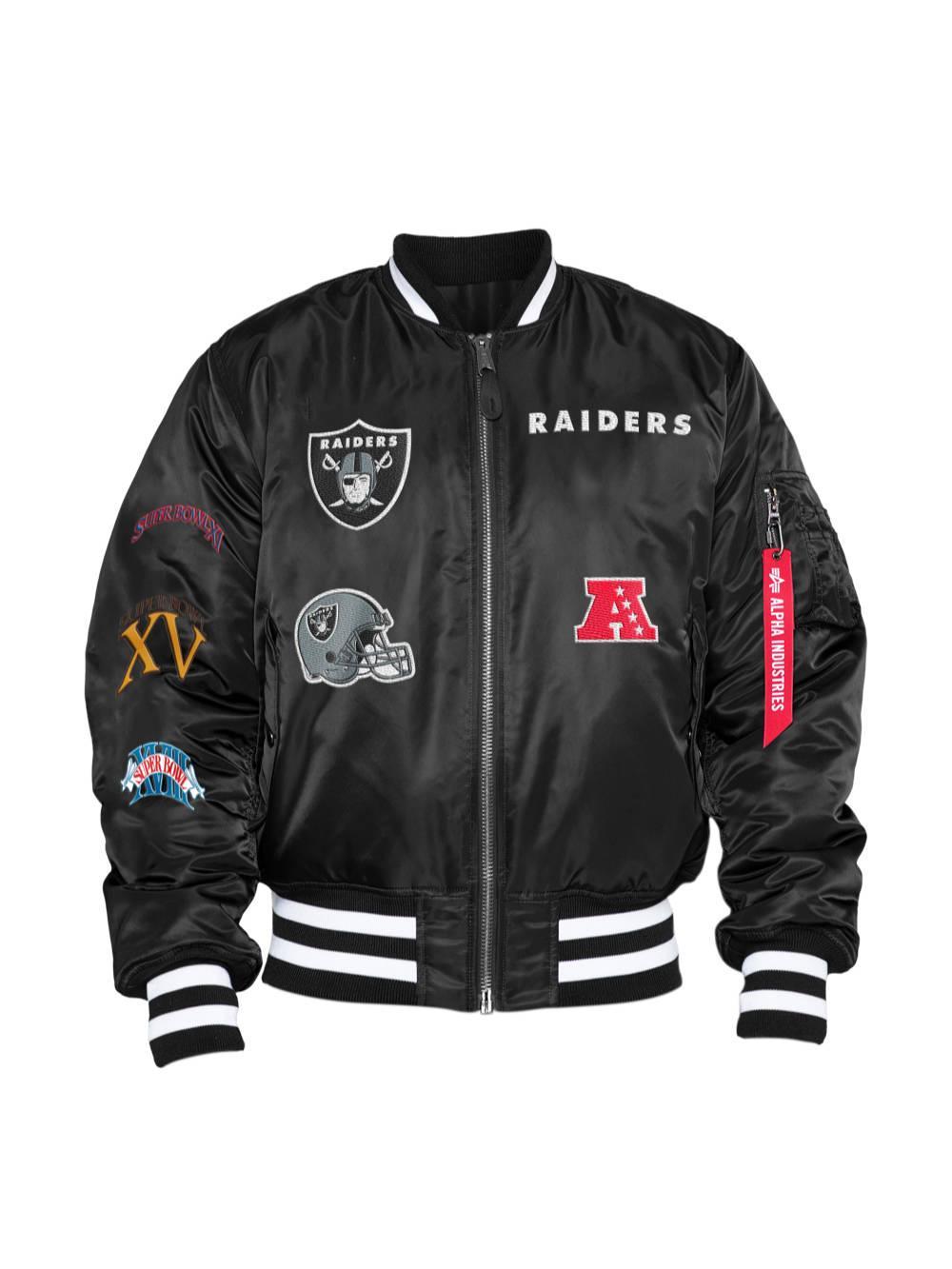 LAS VEGAS RAIDERS X ALPHA X NEW ERA MA-1 BOMBER JACKET Product Image