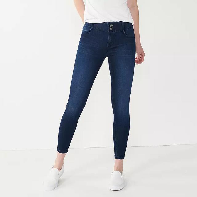 Womens Nine West Tummy-Control Skinny Jeans Rinse Blue Product Image