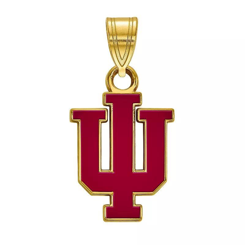 LogoArt Indiana Hoosiers Sterling Silver 14K Gold Plated Small Enamel Pendant, Womens Product Image