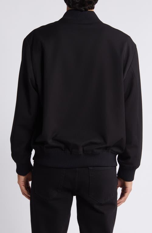 HUGO BOSS Hugo Mens Black Contrasting-panelled Shell And Organic-cotton Filled Bomber Jacket Product Image