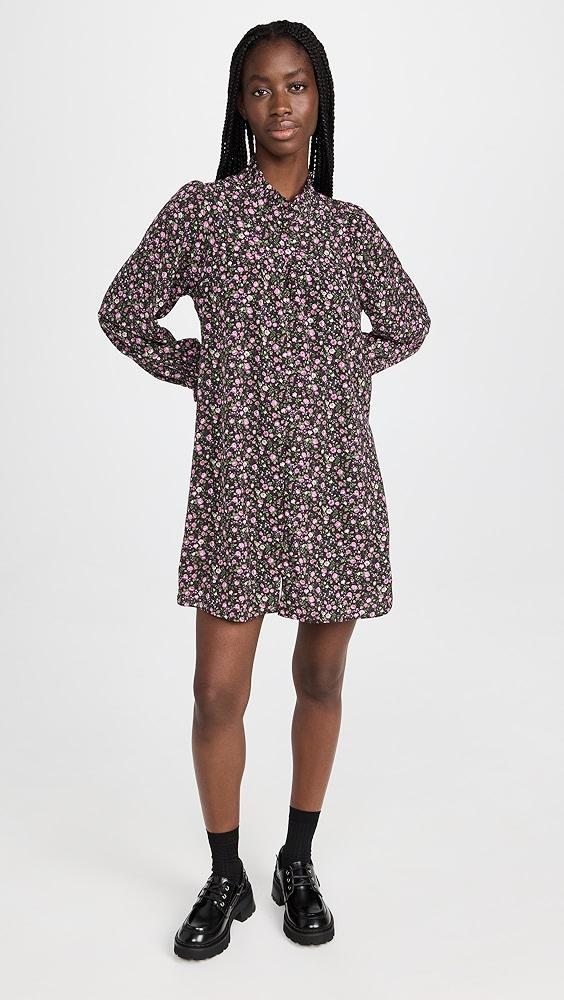 English Factory Floral Button Detail Mini Dress | Shopbop Product Image