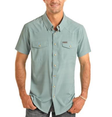 Panhandle® Men's S/S Turquoise Geo Print Snap Shirt Product Image