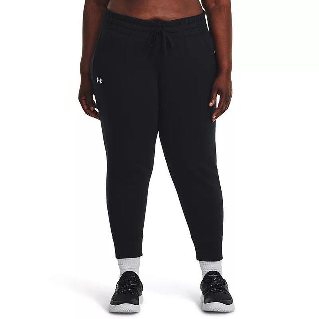 Plus Size Under Armour Rival Fleece Joggers, Womens White Product Image