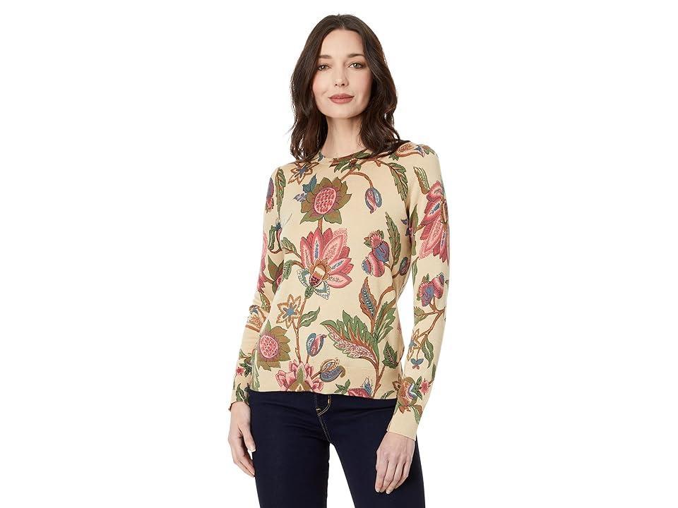 Lauren Ralph Lauren Petite Floral Cotton-Blend Sweater (Cream ) Women's Sweater Product Image