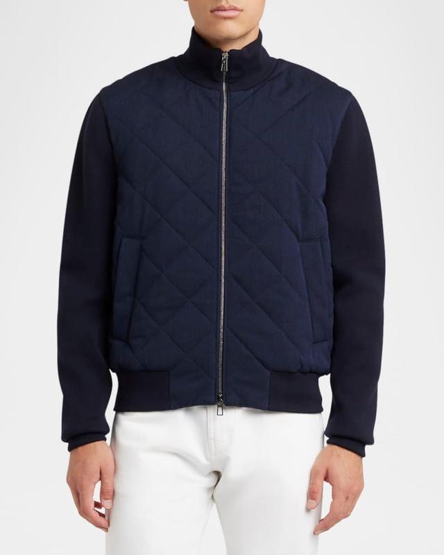 Mens Meleto Quilted Wool Bomber Jacket Product Image