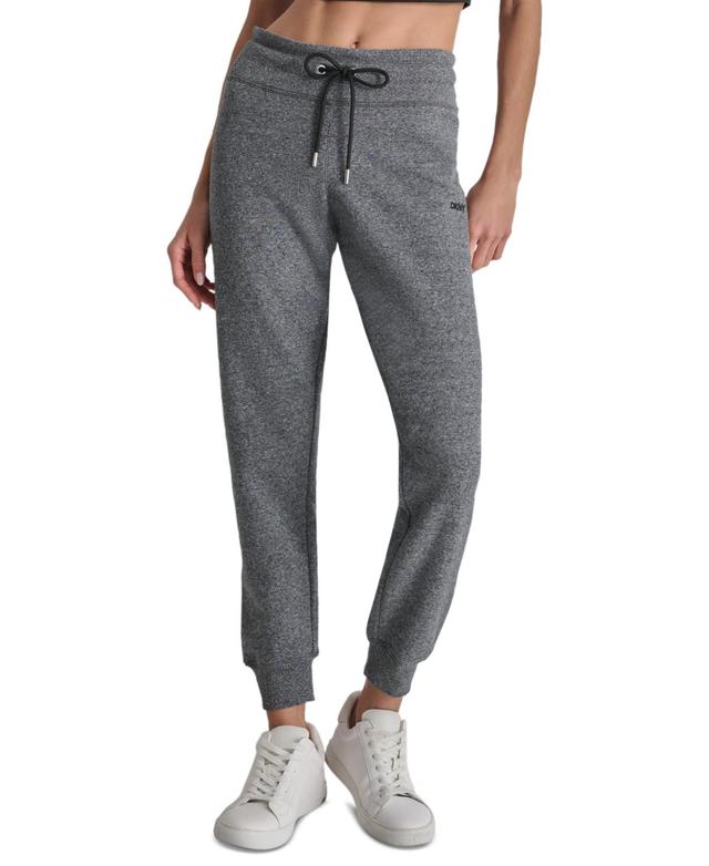 Dkny Womens Embroidered Logo Cuff Fleece Jogger Sweatpants Product Image