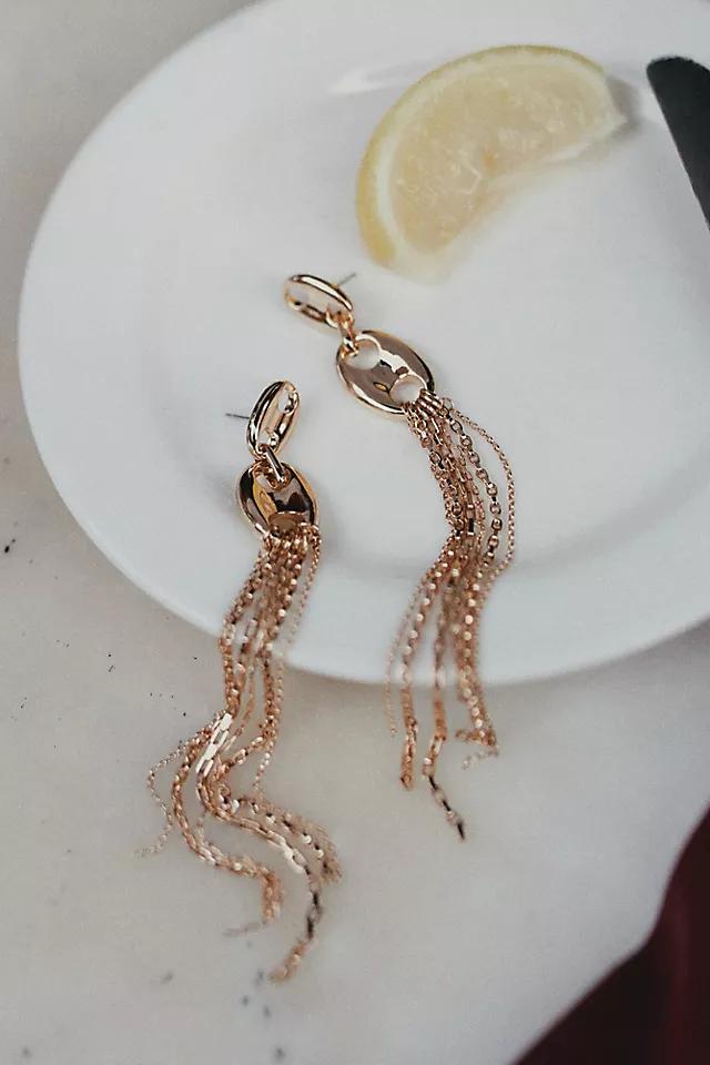 Pop Tab Slinky Fringe Drop Earrings Product Image