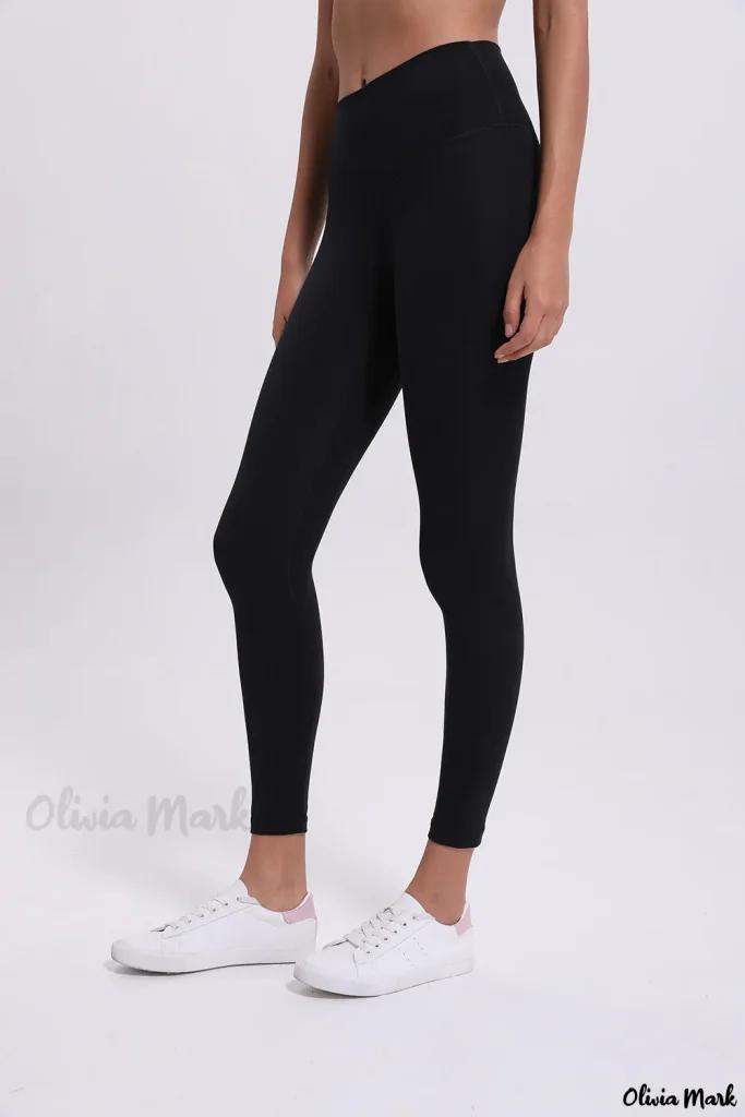 Olivia Mark – Premium Black Sports High Waist Leggings with Ankle Length Design product image