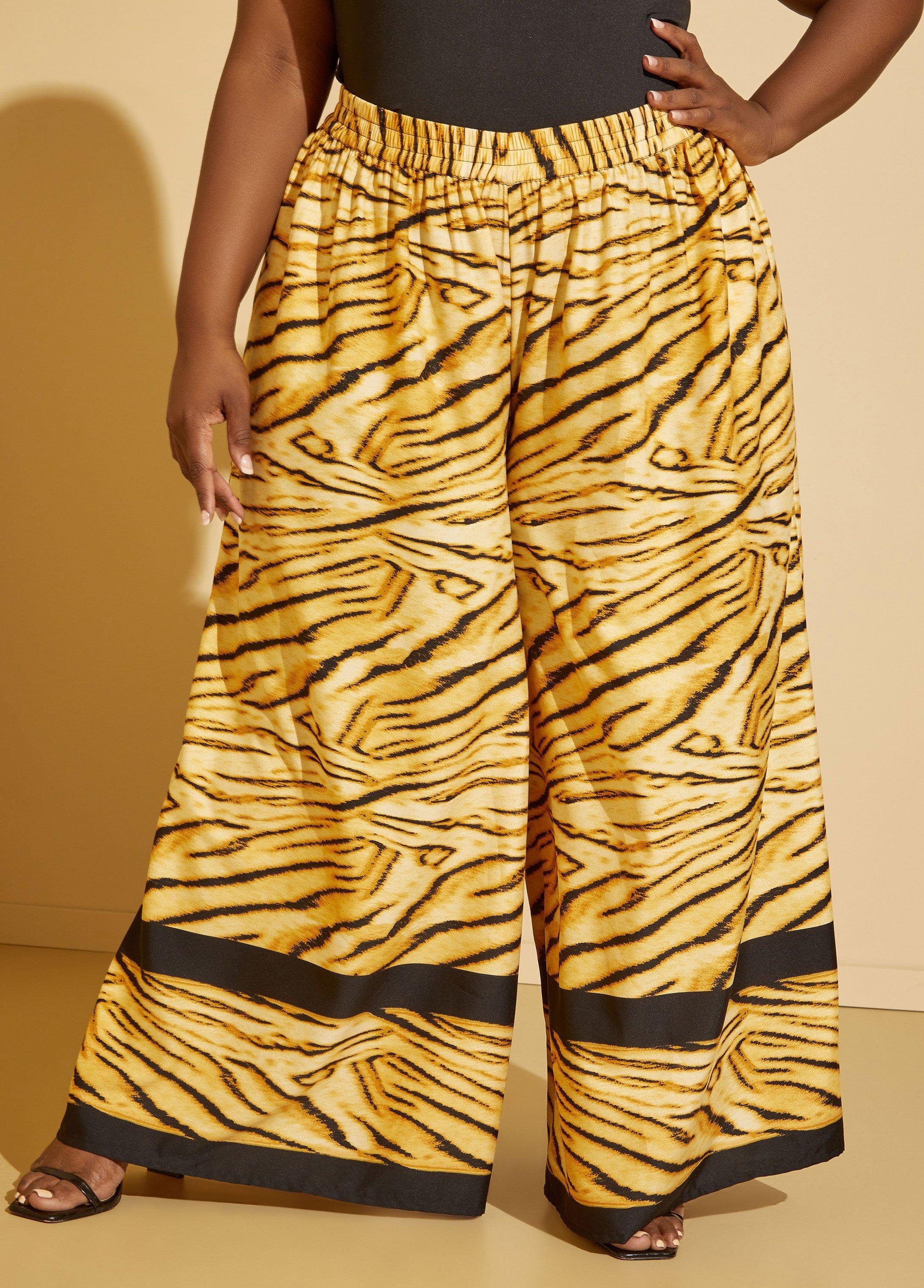 Tiger Print Wide Leg Pants Product Image