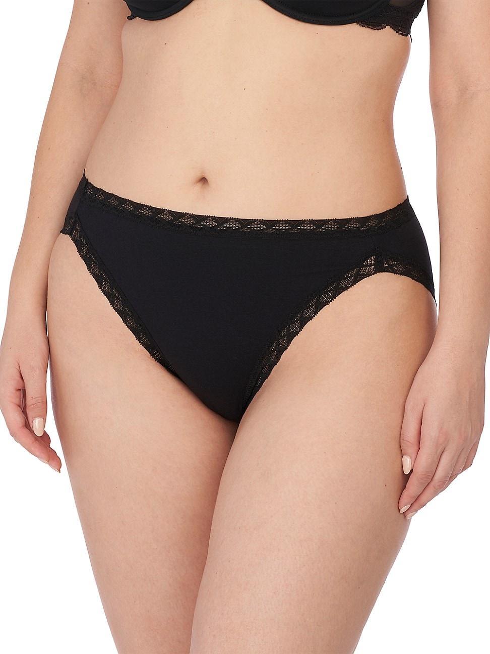 Natori Bliss Lace-Trim Cotton French-Cut Brief Underwear 152058 Product Image