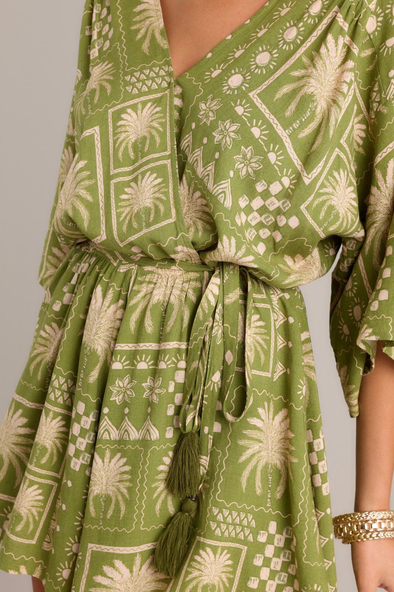 Oasis Dream Green Tropical Print Romper Product Image