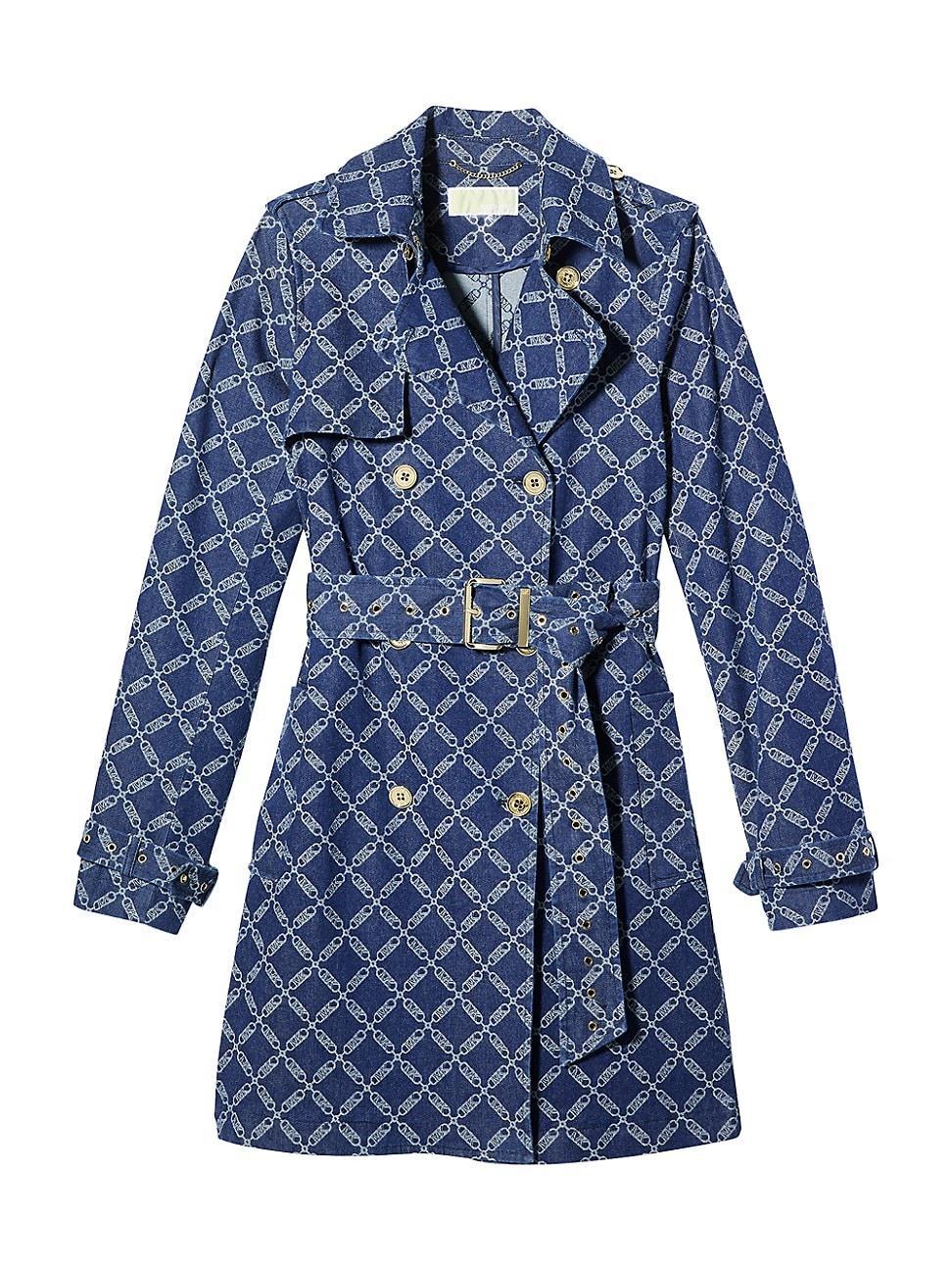 Womens Empire Logo Denim Trench Coat Product Image