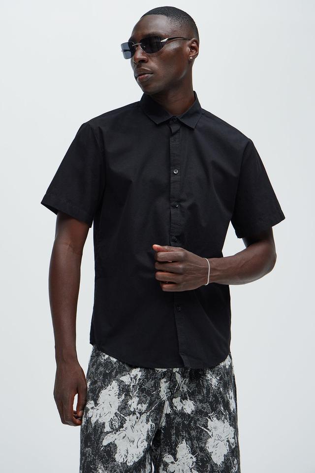 Ryland Short Sleeve Button Up Shirt - Black Product Image