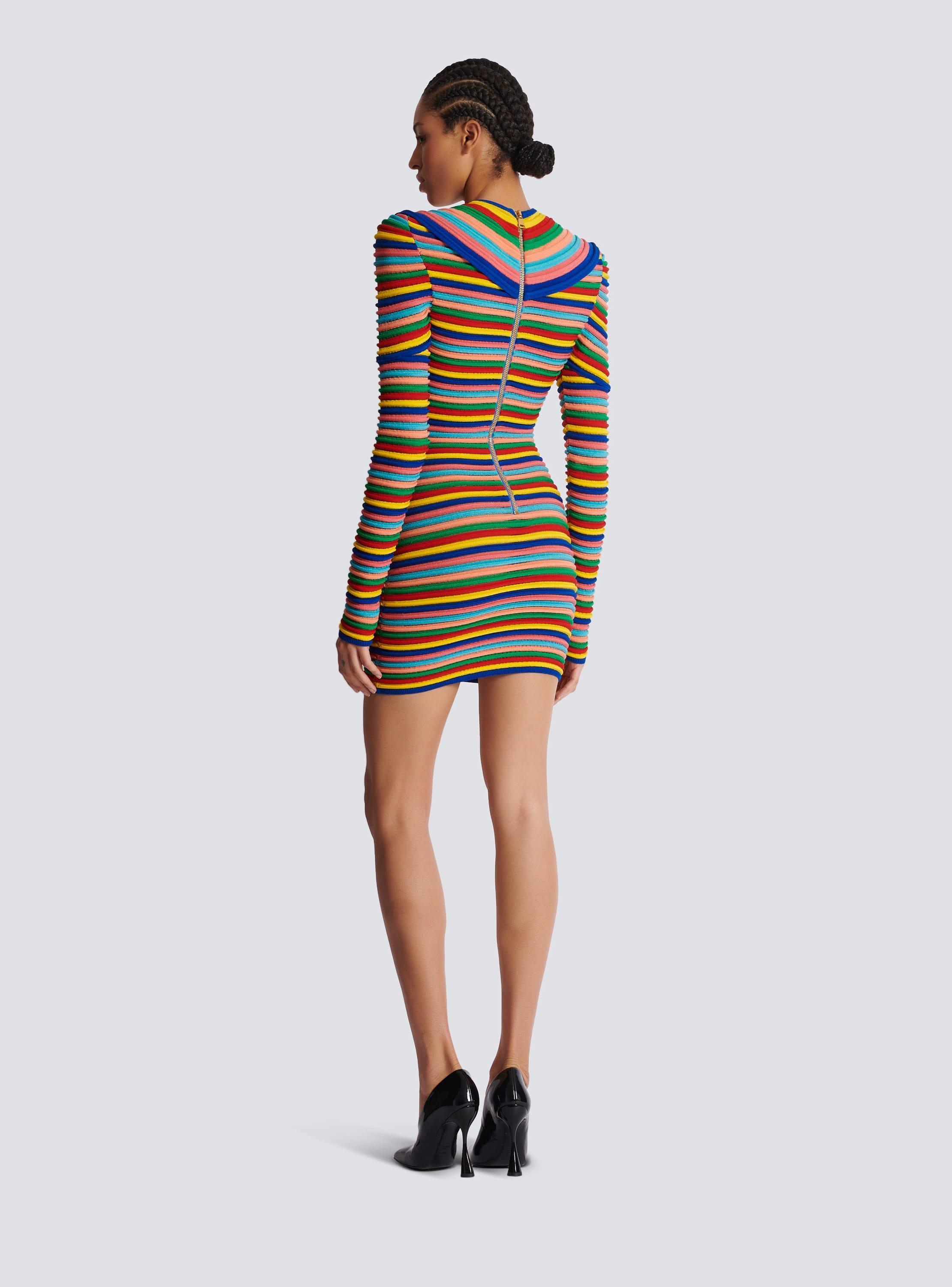 Short dress in multicoloured rolled knit Product Image