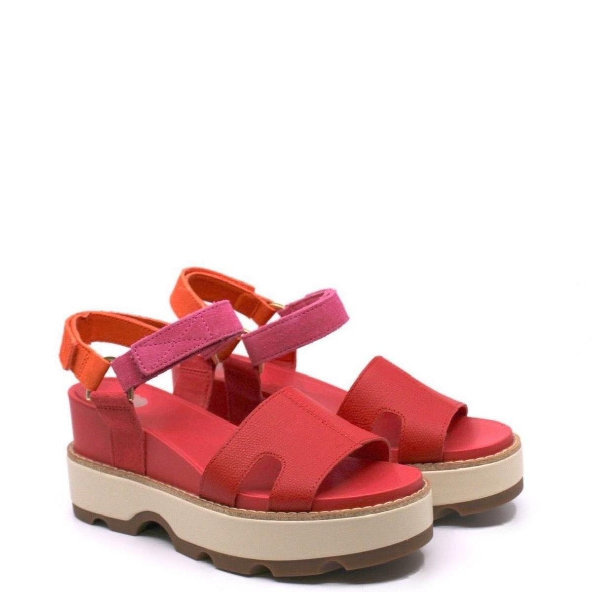 Sorel Joanie IV Ankle Strap Wedge Red Glo/Honey White Product Image