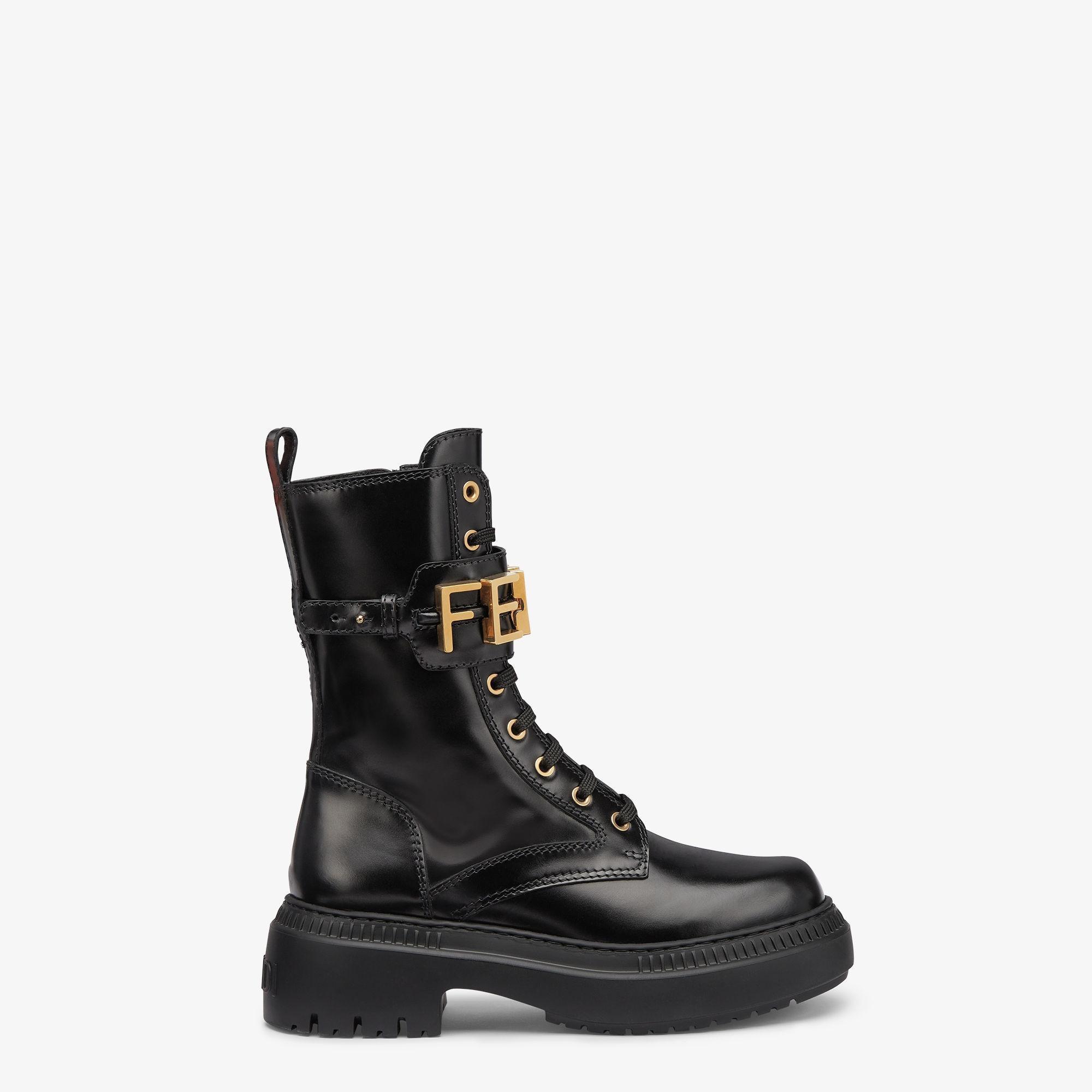 FendigraphyBlack leather biker boots Product Image