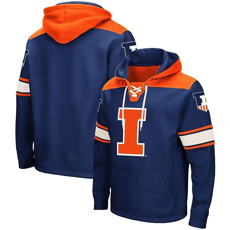 Mens Colosseum Navy Illinois Fighting Illini 2.0 Lace-Up Pullover Hoodie Product Image