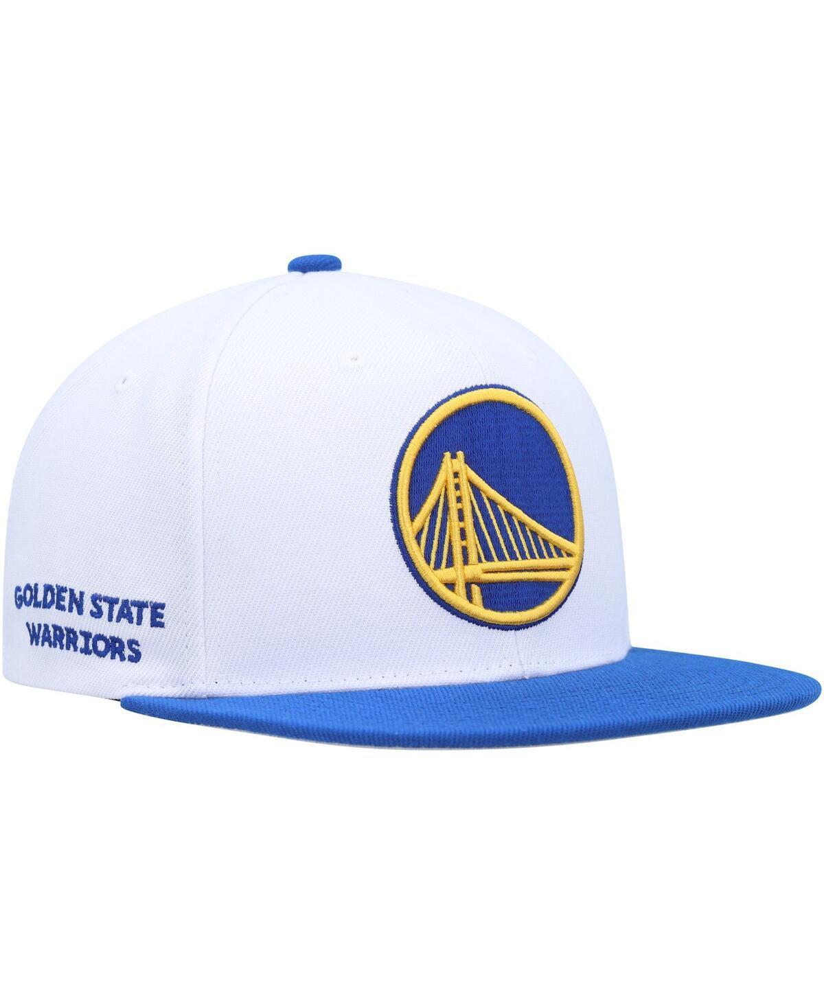 Mens Mitchell & Ness White Golden State Warriors Side Core 2.0 Snapback Hat - White Product Image