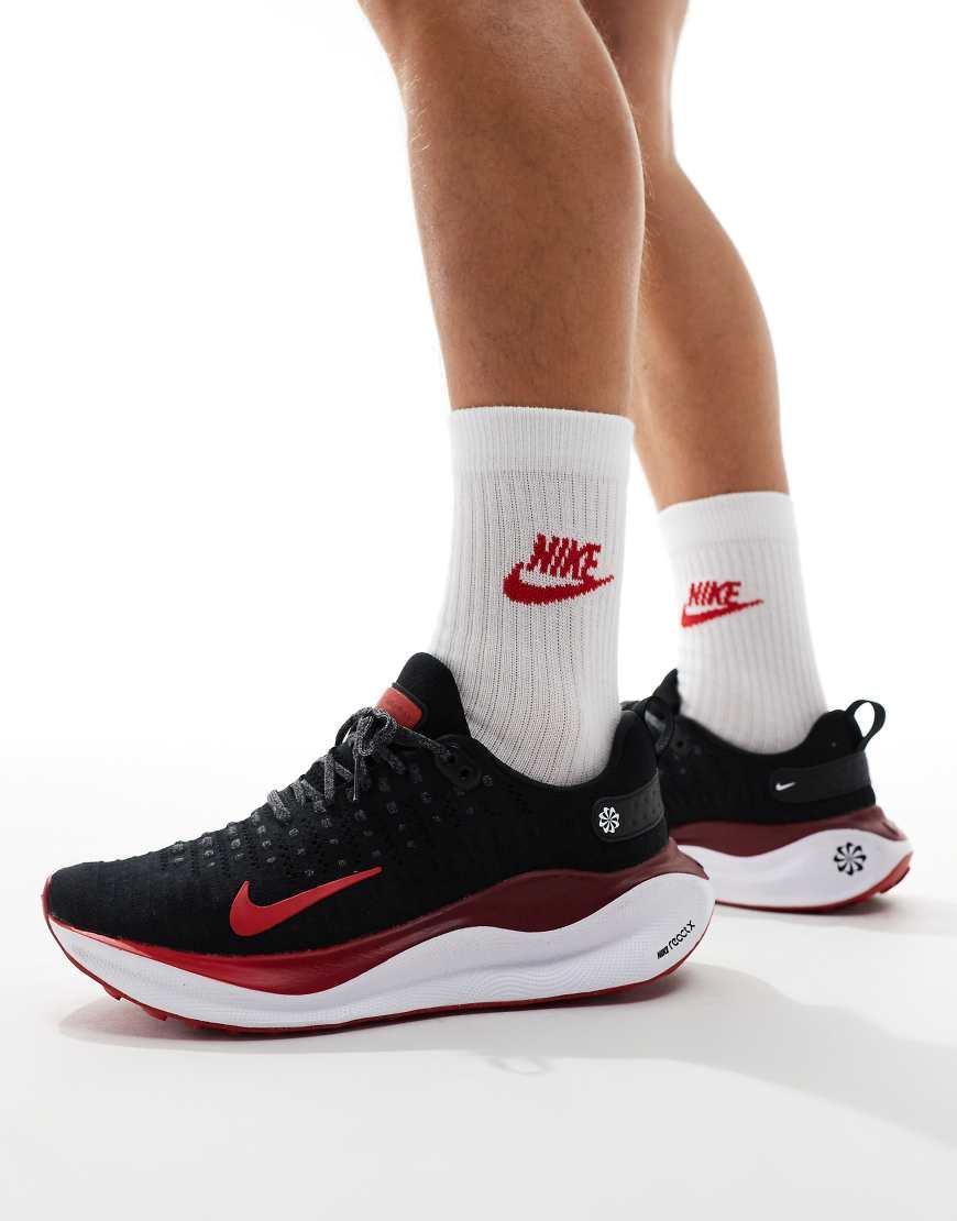 NIKE Reactx Infinity Run Sneakers In Black And Red Product Image