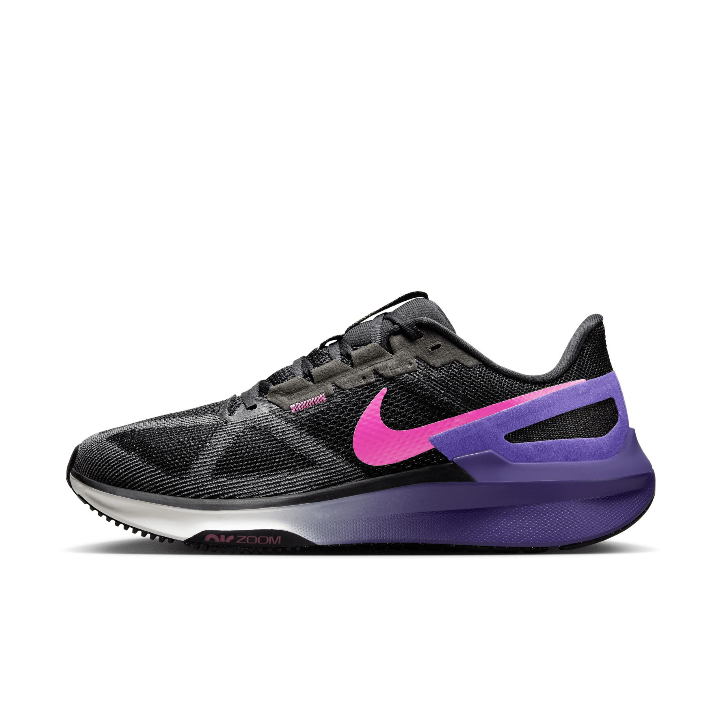 Nike Mens Nike Air Zoom Structure 25 - Mens Running Shoes Anthracite/Black/Fuchsia Product Image