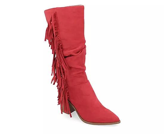 Journee Collection Womens Hartly Fringed Extra Wide Calf Dress Boot Product Image